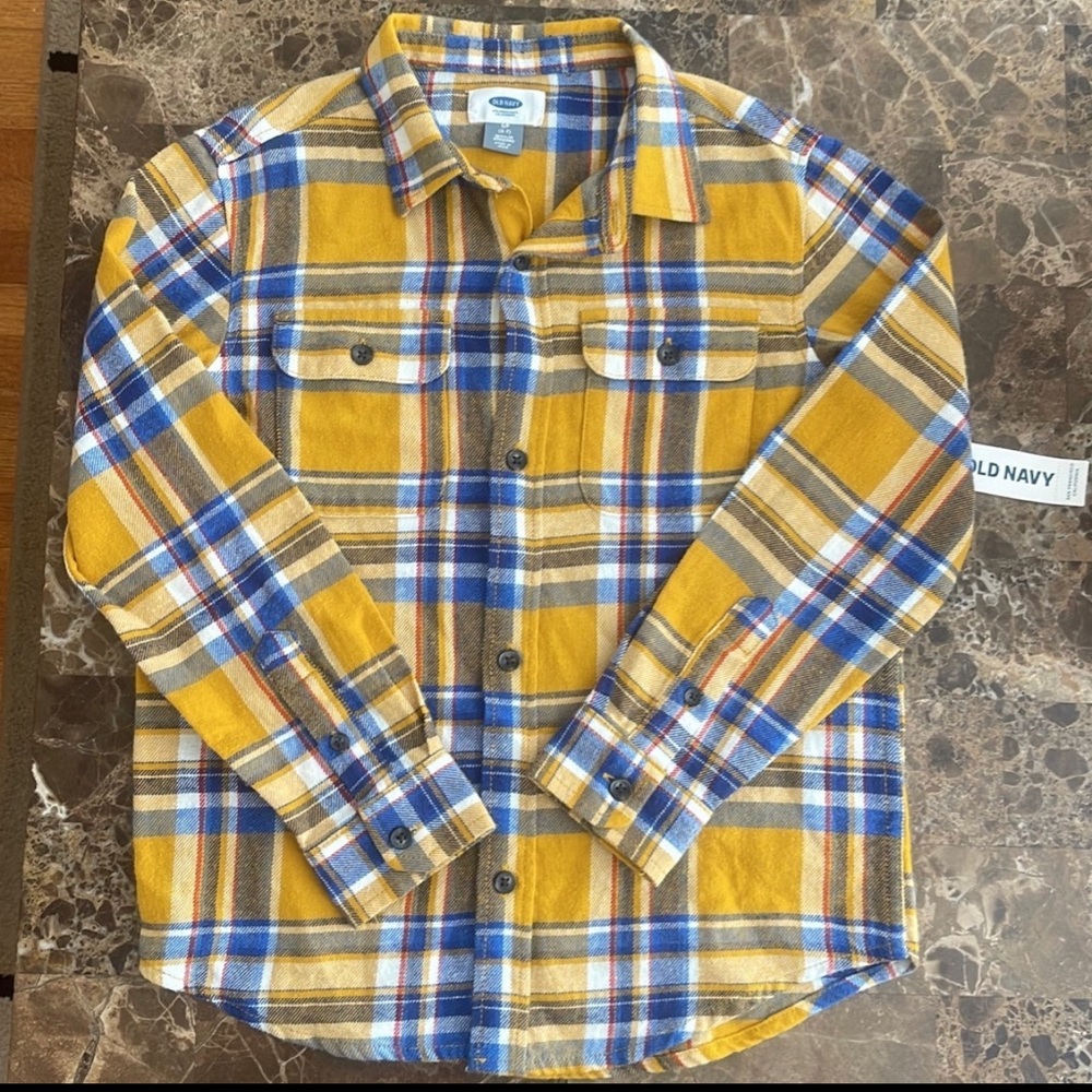 Old Navy Flannel Button Down Boys Shirt